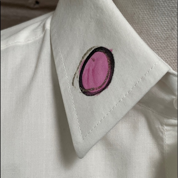 White button down Emilio Pucci Painted Print S-M - Picture 11 of 16